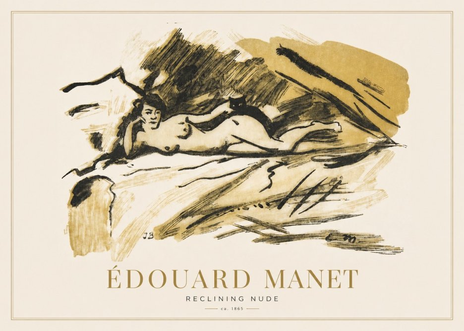 Édouard Manet Reclining Nude No1 - Póster