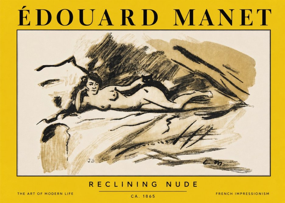 Édouard Manet Reclining Nude No3 - Póster