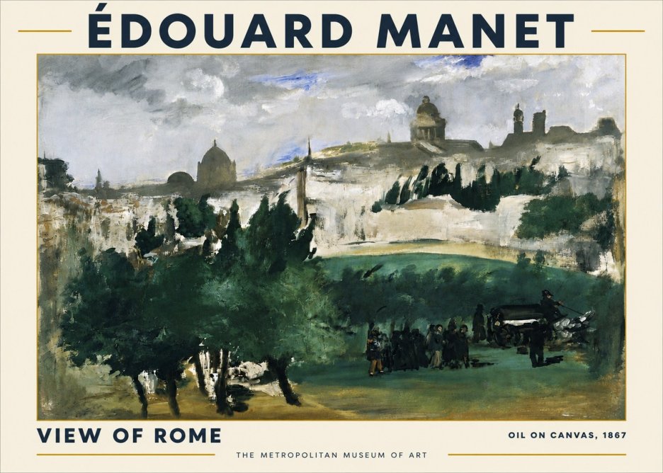 Édouard Manet View of Rome No4 - Póster
