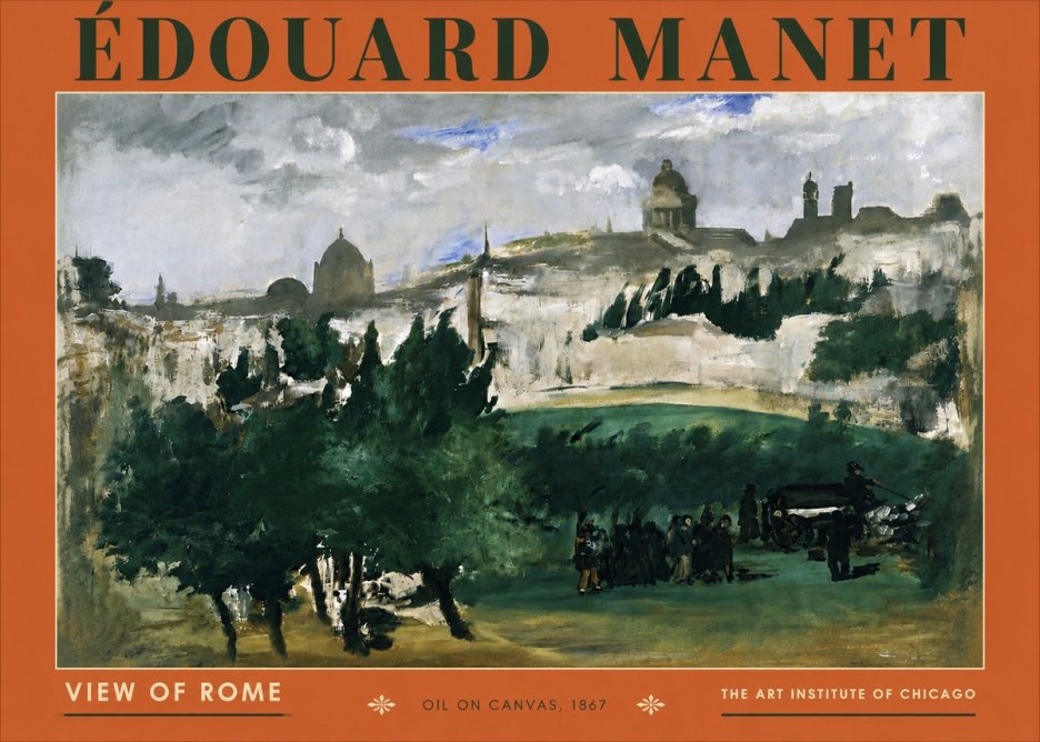 Édouard Manet View of Rome No6 - Póster