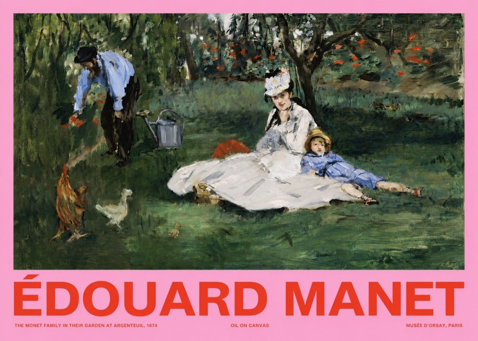 Édouard Manet The Monet Family in Their Garden at Argenteuil, 1874 No2 - Póster