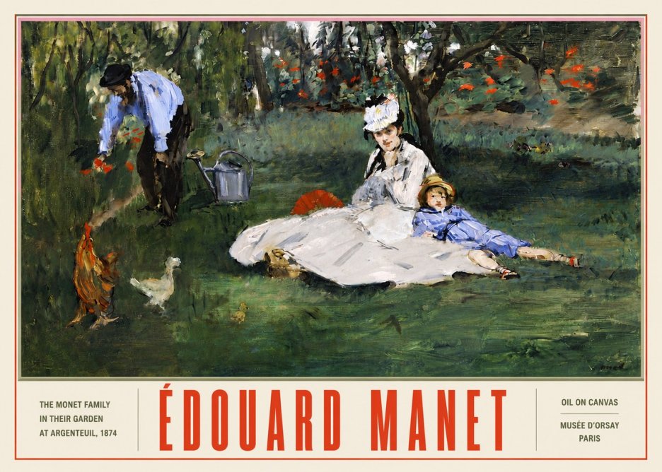 Édouard Manet The Monet Family in Their Garden at Argenteuil, 1874 No5 - Póster