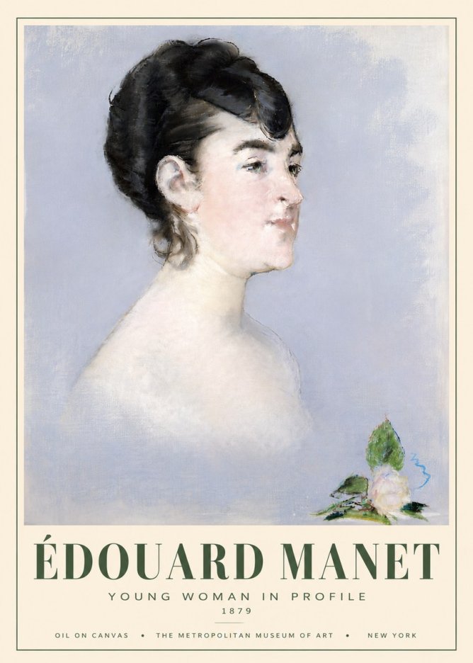 Édouard Manet Young Woman in Profile No5 - Póster
