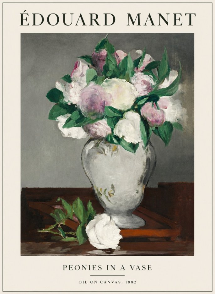 Édouard Manet Peonies in a Vase No1 - Póster