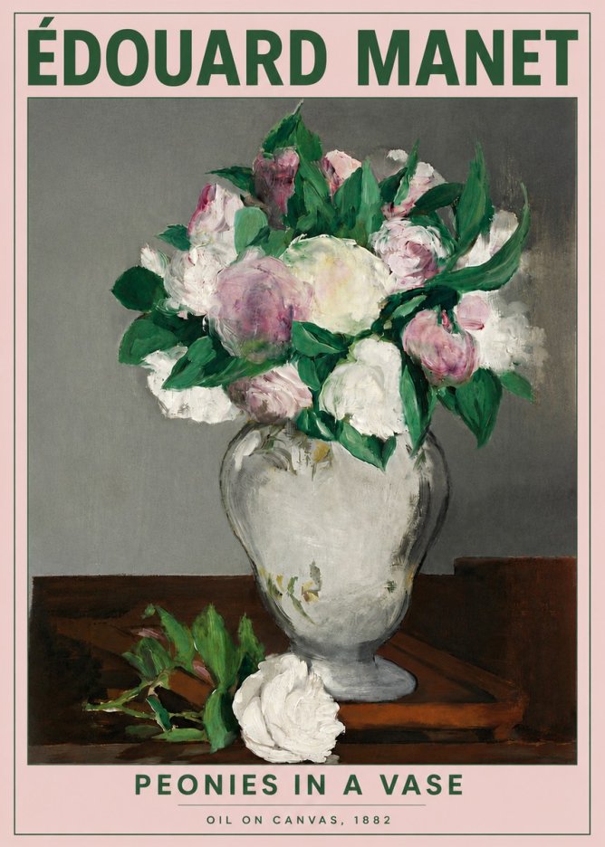 Édouard Manet Peonies in a Vase No4 - Póster