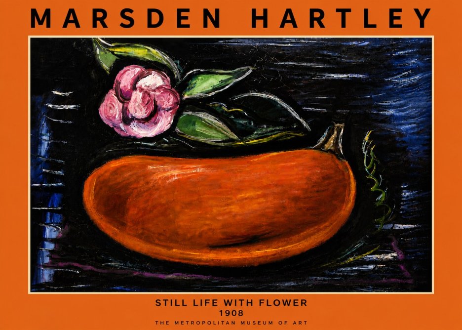 Marsden Hartley Still Life with Flower No6 - Póster