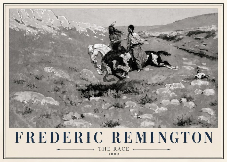 Frederic Remington The Race II No6 - Póster