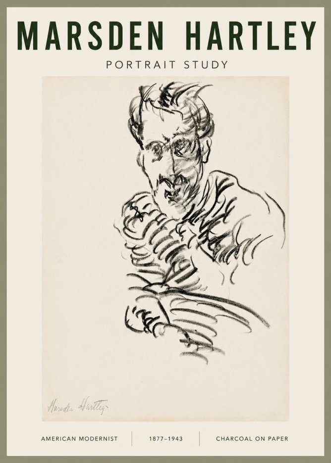 Marsden Hartley Portrait Study No5 - Póster