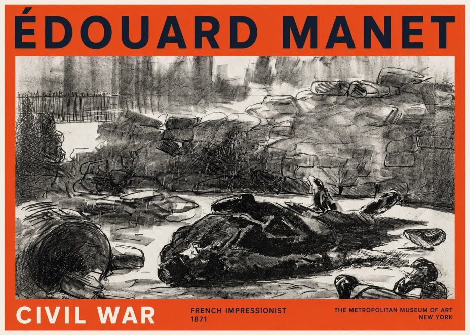 Édouard Manet Civil War No2 - Póster