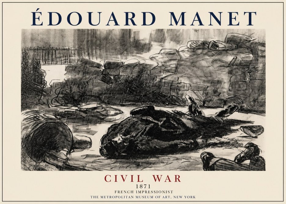 Édouard Manet Civil War No3 - Póster