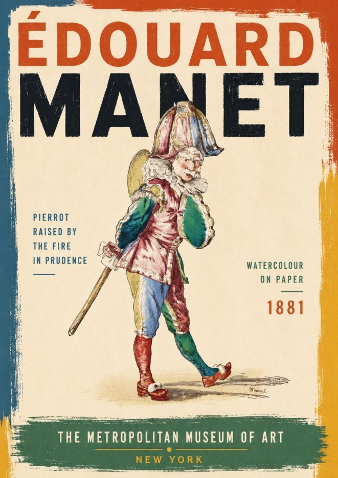Édouard Manet Pierrot Raised by the Fire in Prudence No6 - Póster