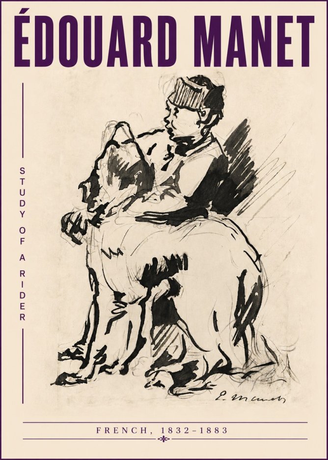 Édouard Manet Study of a Rider No5 - Póster
