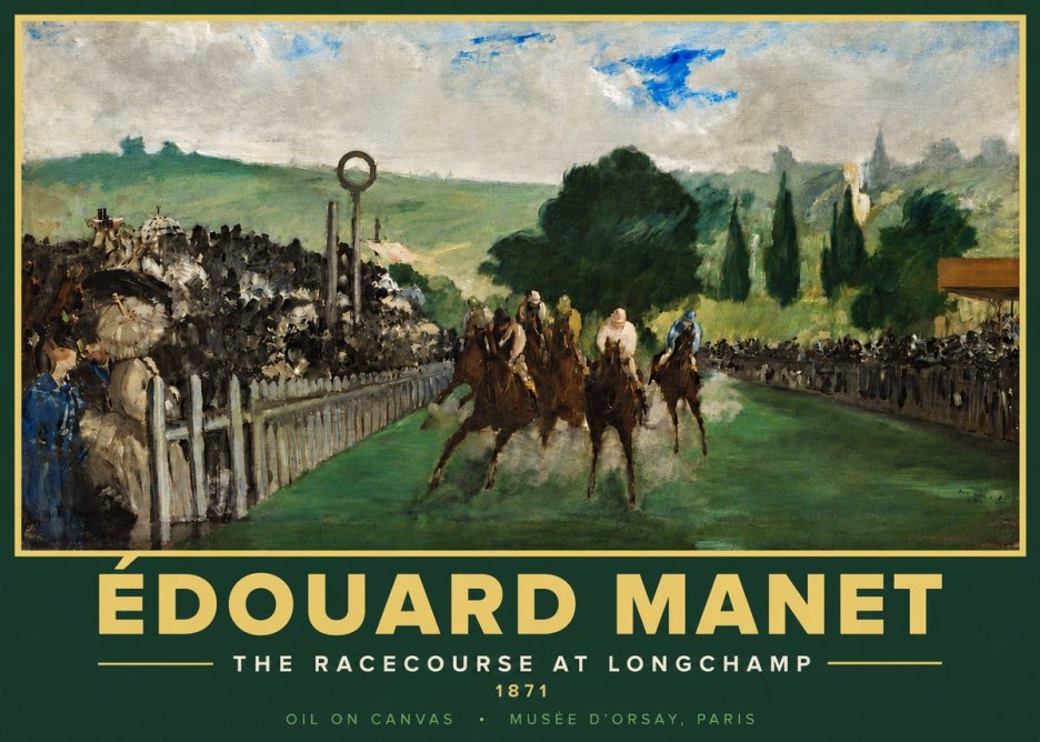 Édouard Manet The Racecourse at Longchamp No5 - Póster