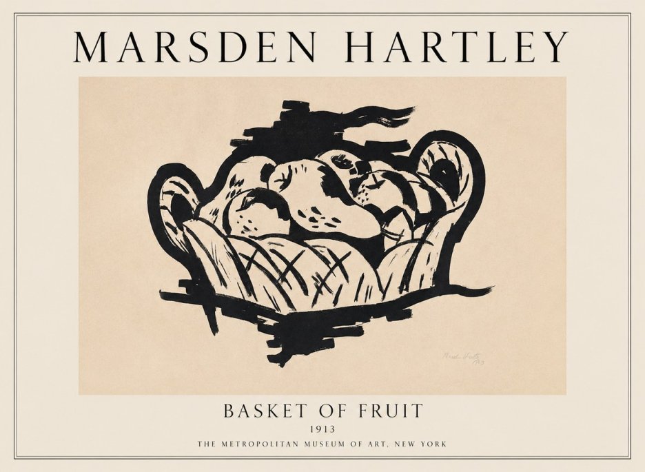 Marsden Hartley Basket of Fruit No1 - Póster