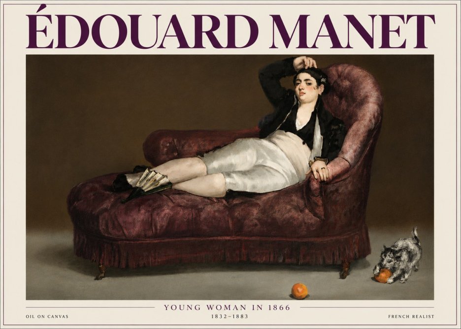 Édouard Manet Young Woman in 1866 No4 - Póster
