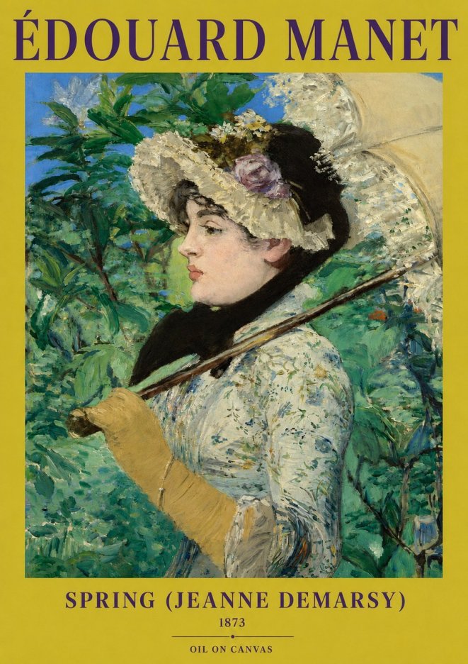 Édouard Manet Spring (Jeanne Demarsy) No2 - Póster