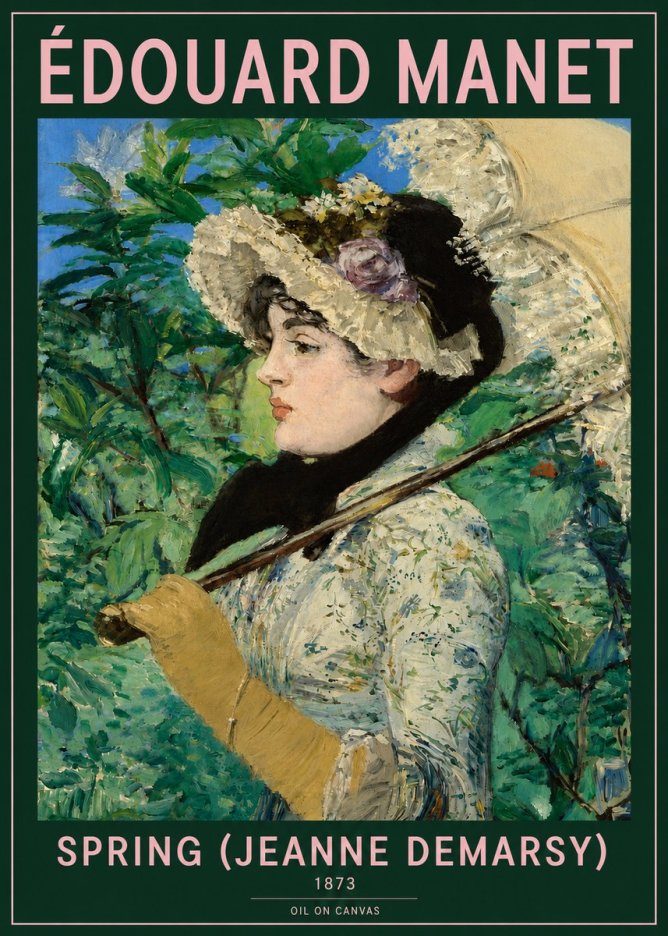 Édouard Manet Spring (Jeanne Demarsy) No3 - Póster