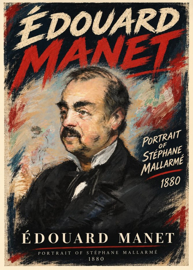 Édouard Manet Portrait of Stéphane Mallarmé I No3 - Póster