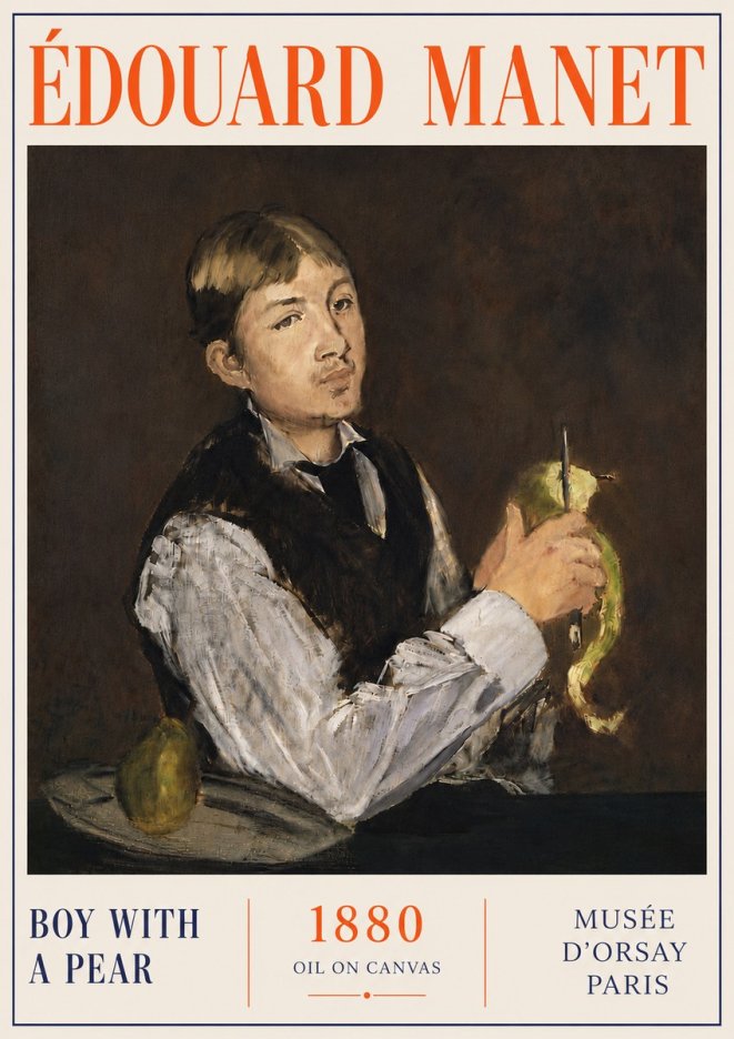 Édouard Manet Boy with a Pear No6 - Póster
