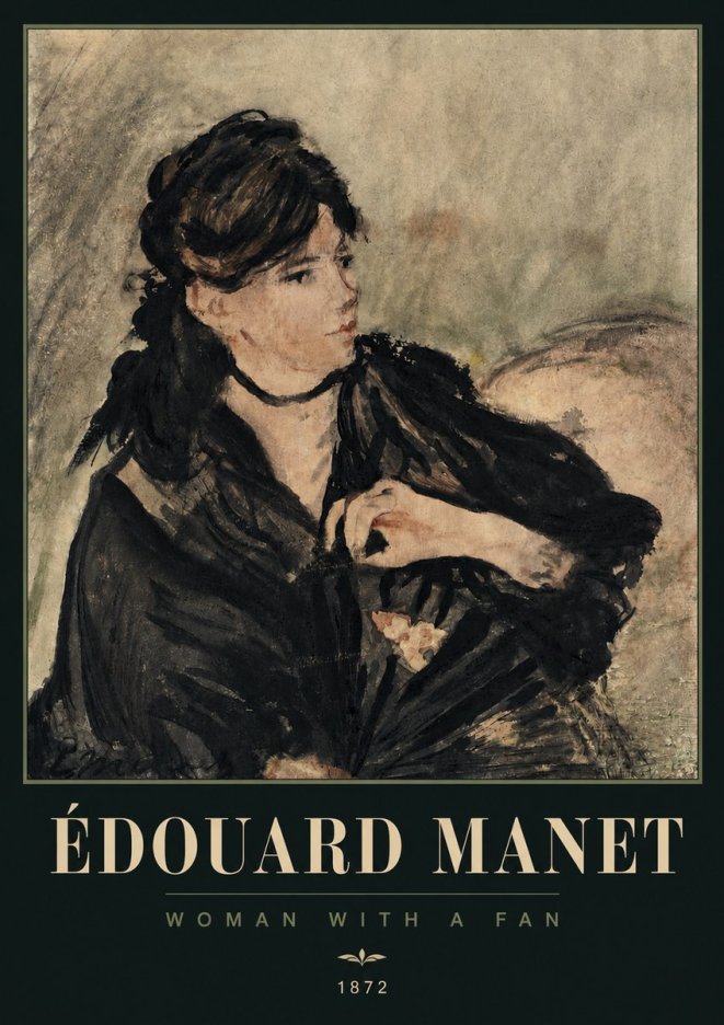 Édouard Manet Woman with a Fan No3 - Póster