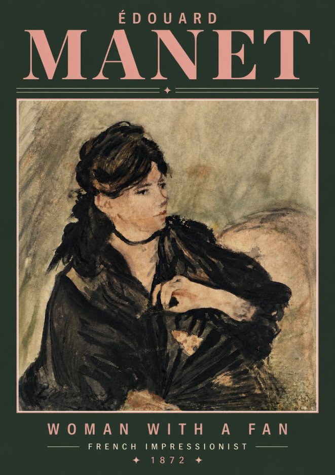 Édouard Manet Woman with a Fan No6 - Póster