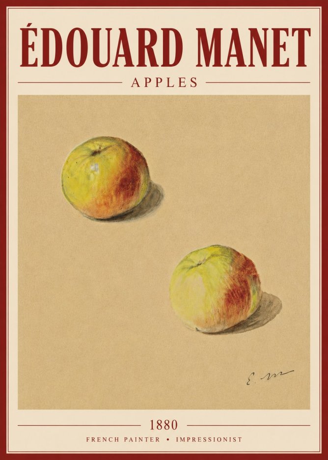Édouard Manet Apples No6 - Póster