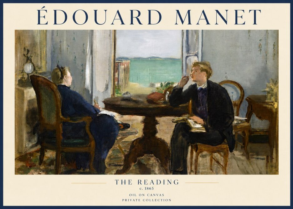 Édouard Manet The Reading No3 - Póster