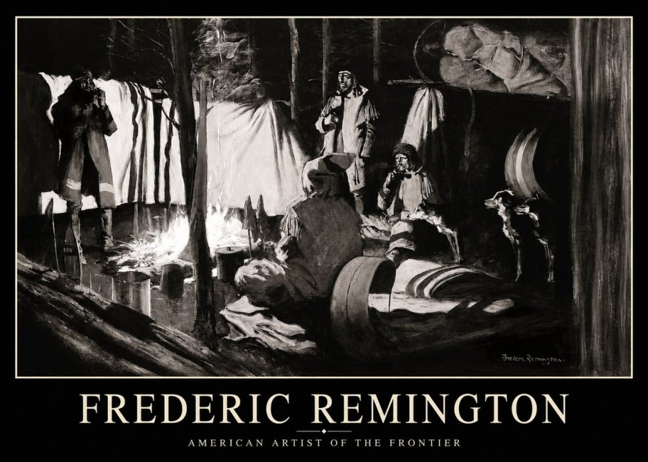 Frederic Remington A Trapper's Camp No1 - Póster