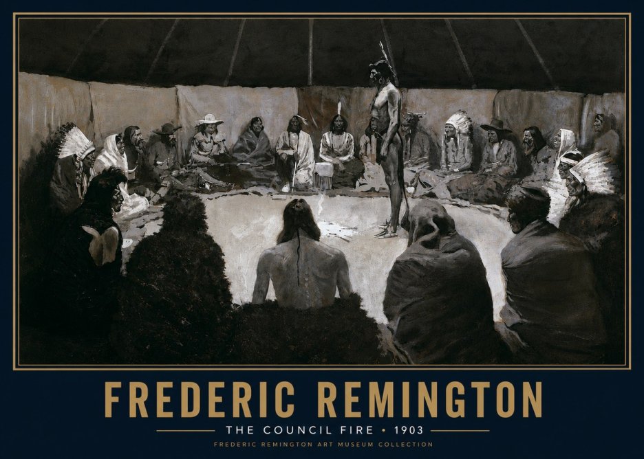 Frederic Remington The Council Fire II No5 - Póster