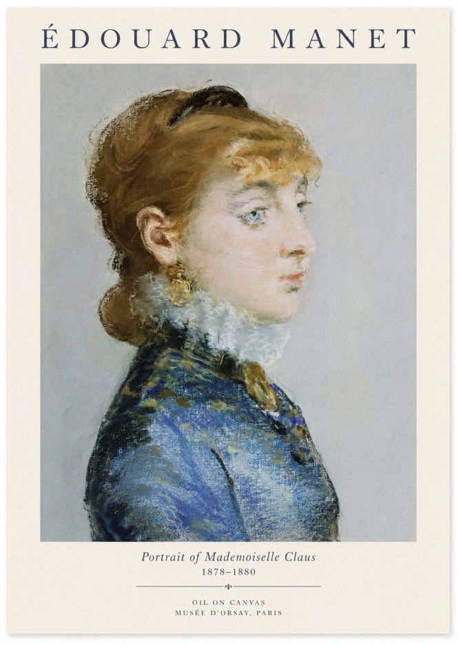 Édouard Manet Portrait of Mademoiselle Claus No1 - Póster