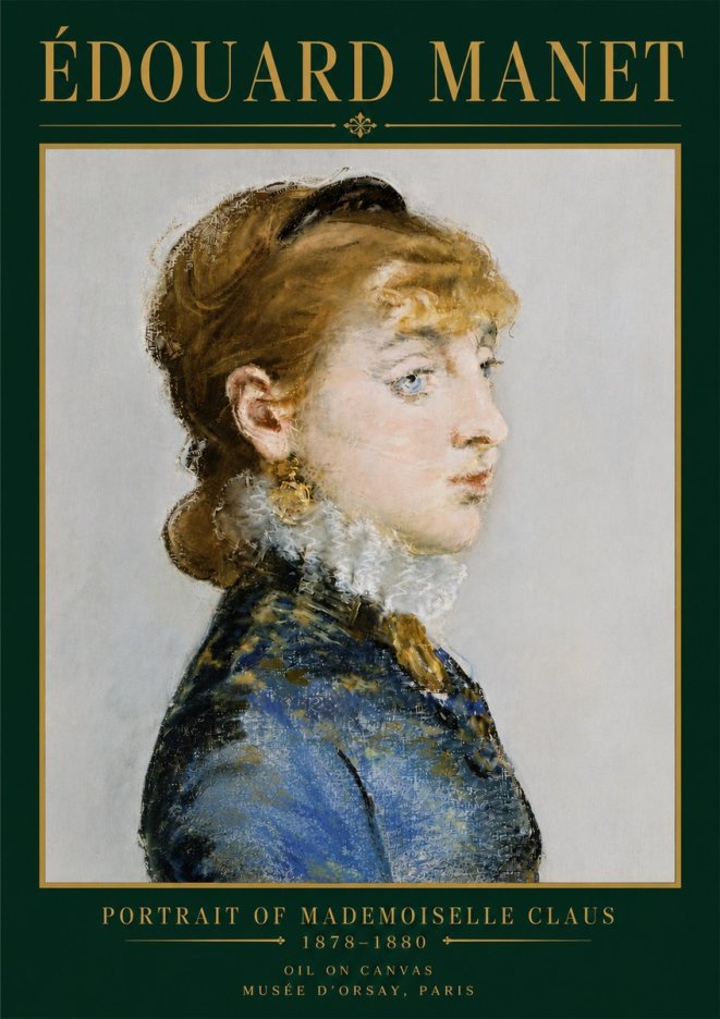 Édouard Manet Portrait of Mademoiselle Claus No5 - Póster