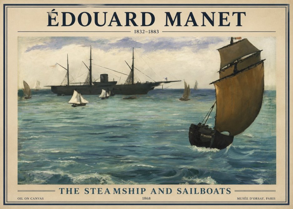 Édouard Manet At Sea No2 - Póster