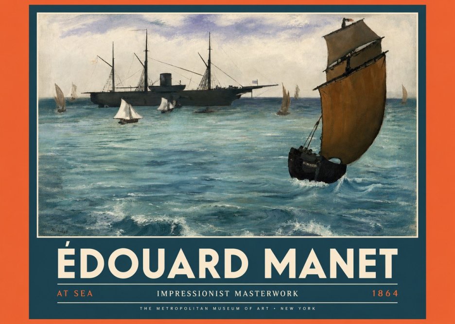 Édouard Manet At Sea No4 - Póster