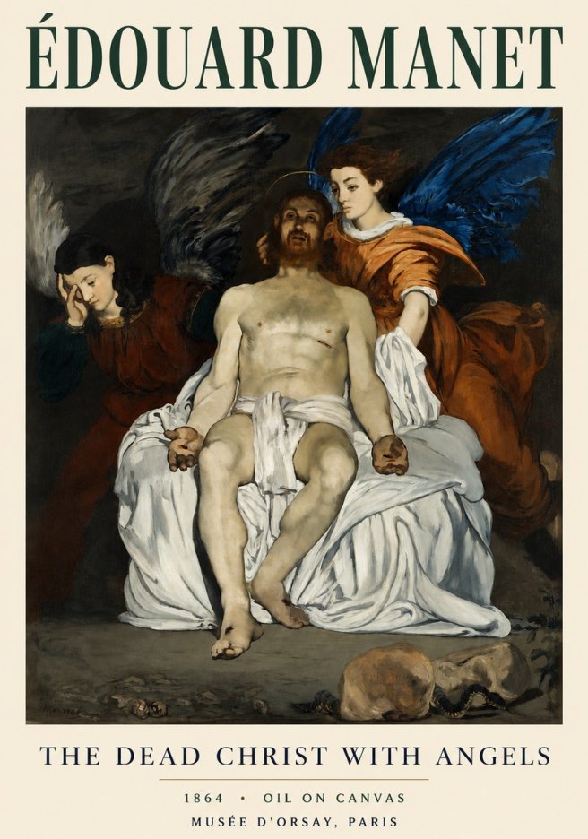 Édouard Manet The Dead Christ with Angels No3 - Póster