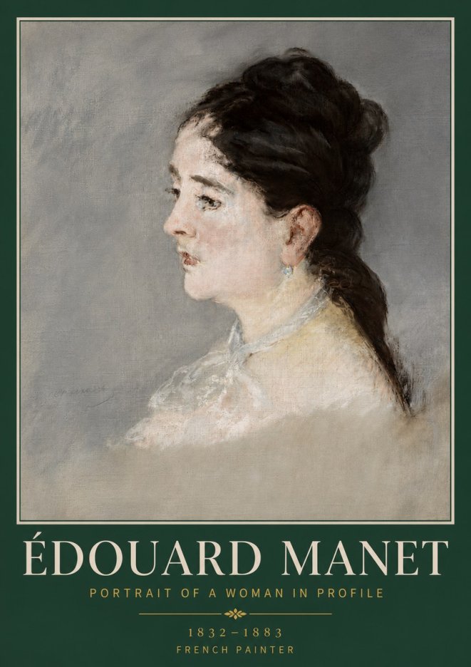 Édouard Manet Portrait of a Woman in Profile No4 - Póster