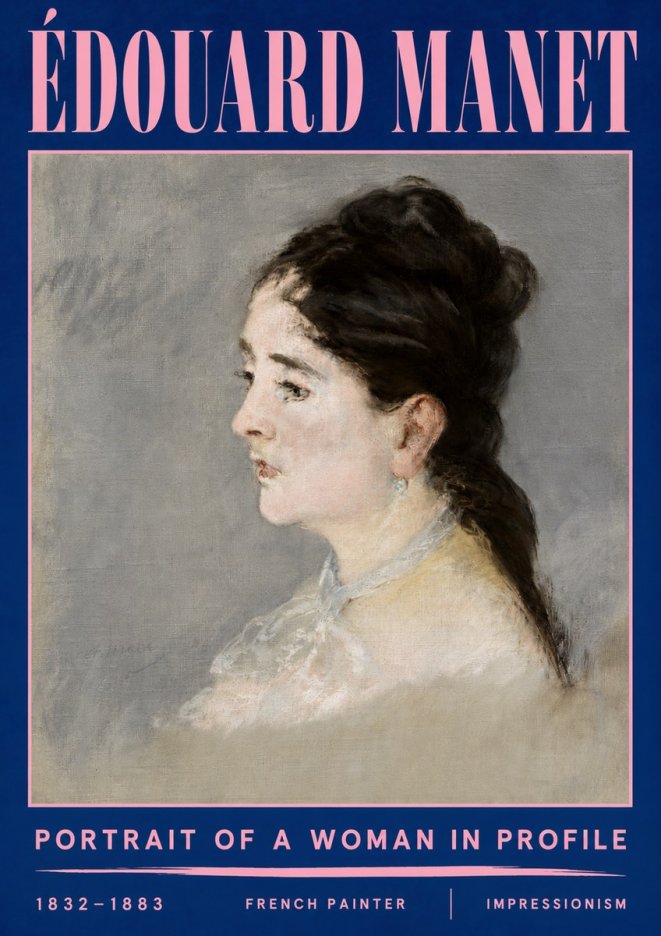 Édouard Manet Portrait of a Woman in Profile No5 - Póster