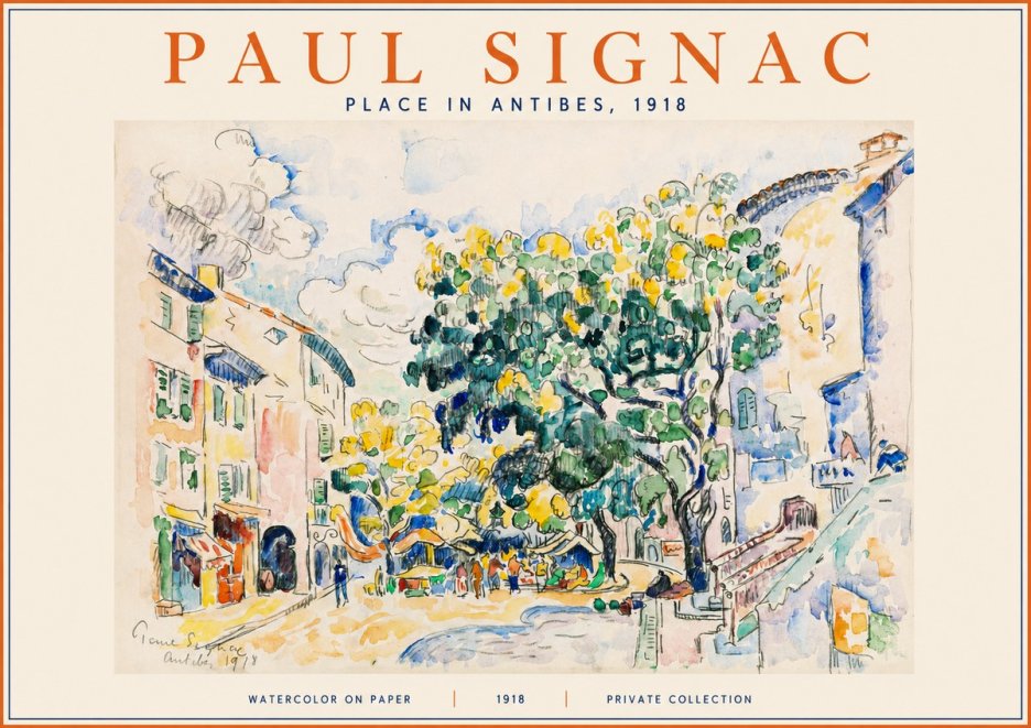 Signac Place in Antibes, 1918 No2 - Póster