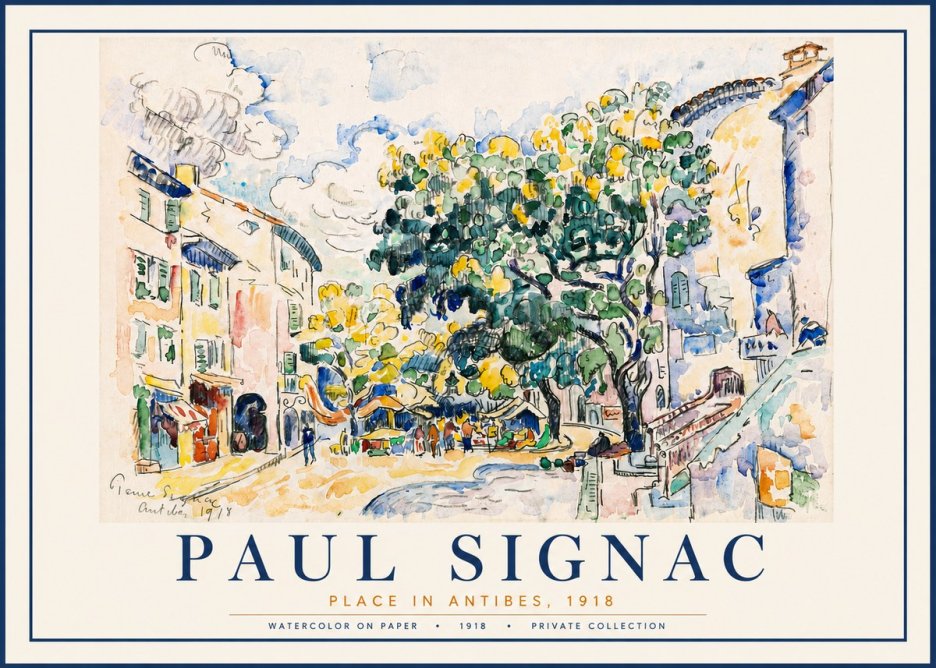 Signac Place in Antibes, 1918 No5 - Póster