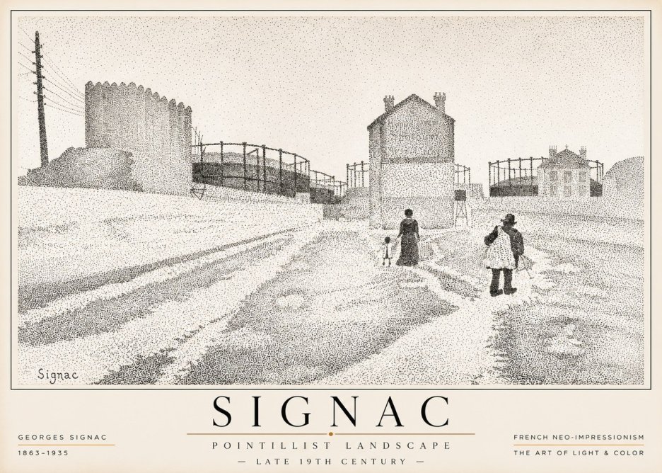 Signac Pointillist Landscape No1 - Póster