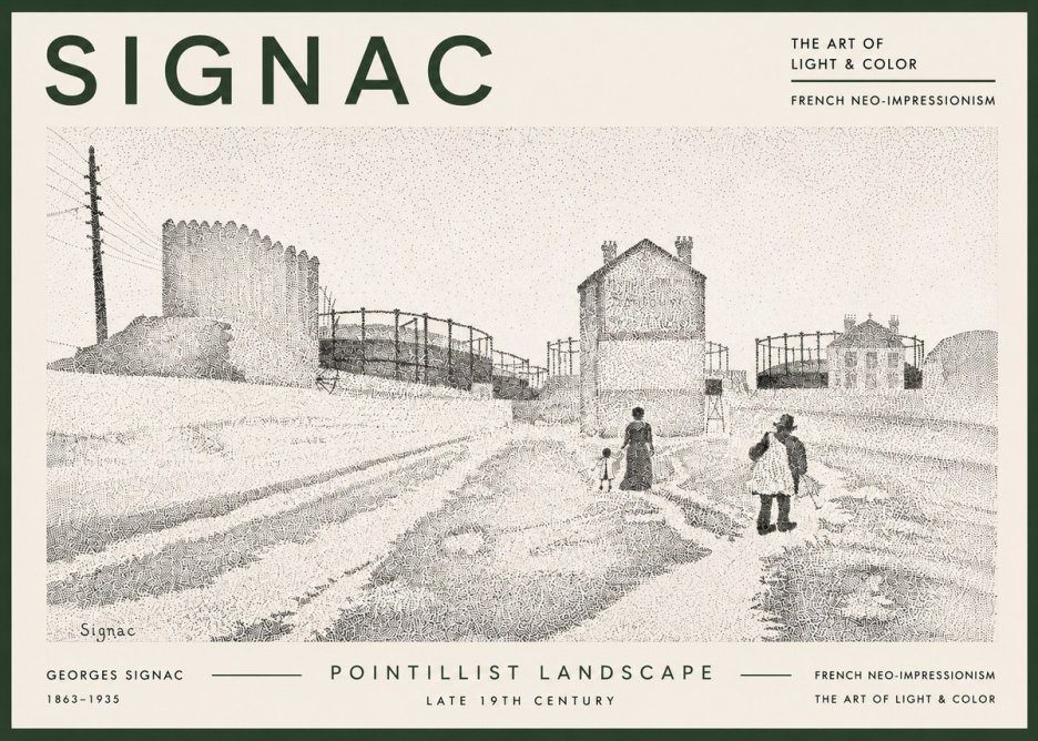 Signac Pointillist Landscape No5 - Póster