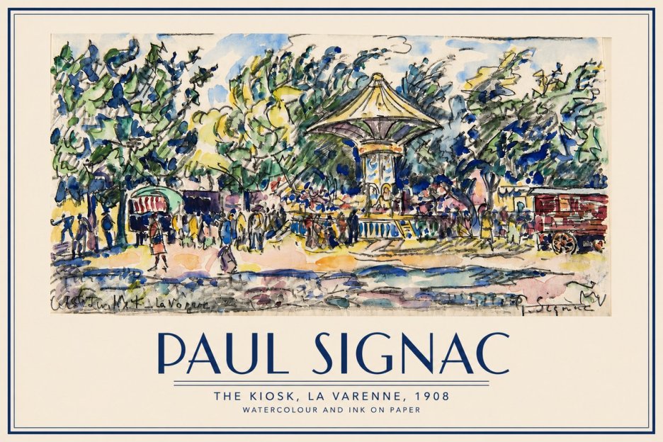 Signac The Kiosk, La Varenne, 1908 No3 - Póster