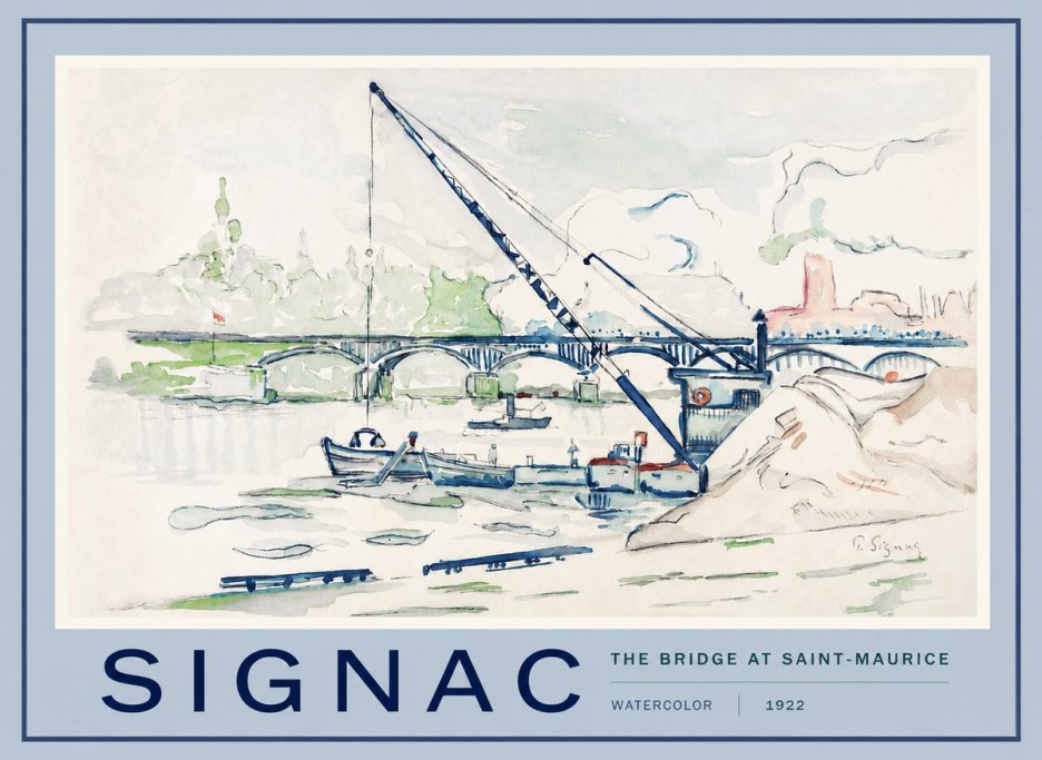 Signac The Bridge at Saint-maurice No2 - Póster