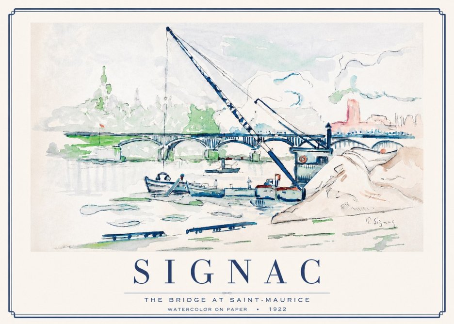 Signac The Bridge at Saint-maurice No5 - Póster