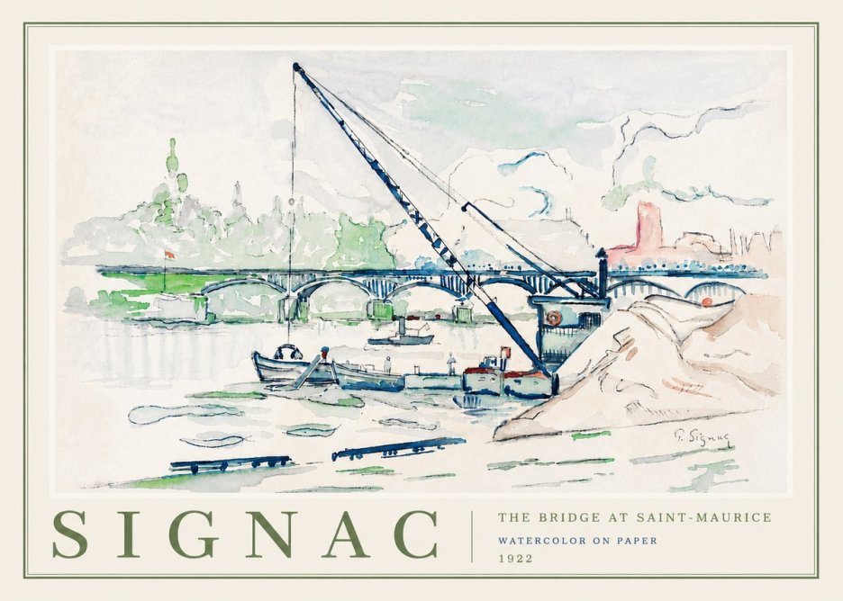 Signac The Bridge at Saint-maurice No6 - Póster