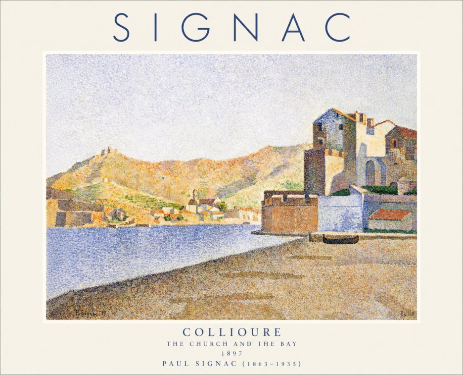 Signac Collioure - the Church and the Bay No1 - Póster