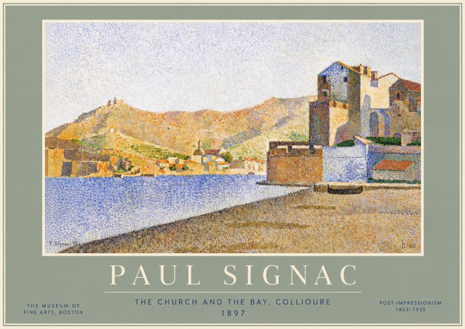 Signac Collioure - the Church and the Bay No6 - Póster