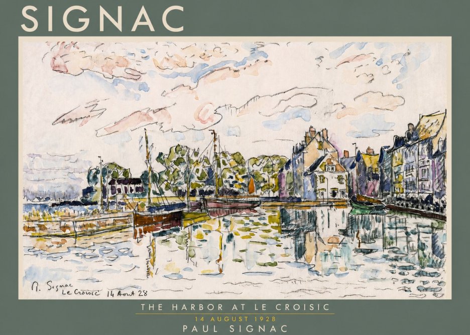 Signac The Harbor at Le Croisic No4 - Póster