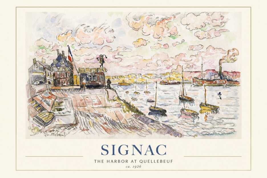 Signac The Harbor at Quellebeuf No1 - Póster