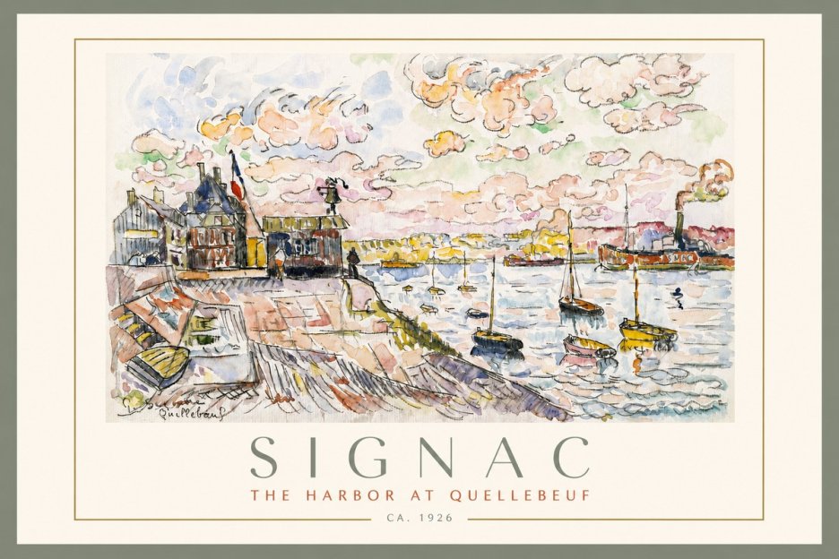 Signac The Harbor at Quellebeuf No3 - Póster