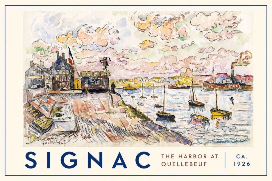 Signac The Harbor at Quellebeuf No4 - Póster